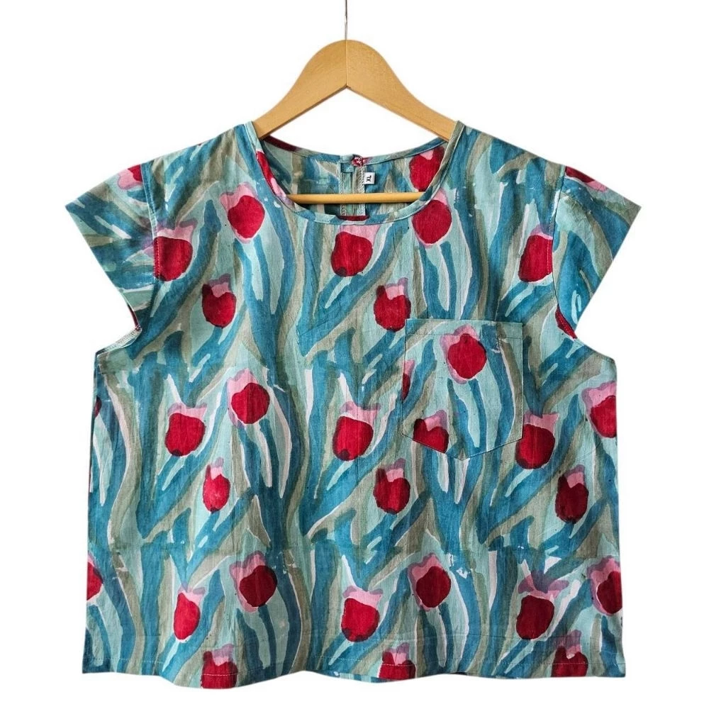 เสื้อคอกลม แขนล้ำ ไซส์ 40"มีมากกว่า 10 ลาย ผ้าคอตต้อนอินเดีย