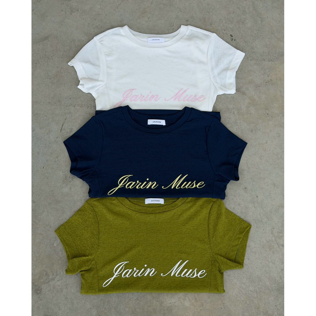 (พร้อมส่งทุกสี / ยกเว้น navy ) JARIN | BABY TEE ผ้าซีทรูยืด