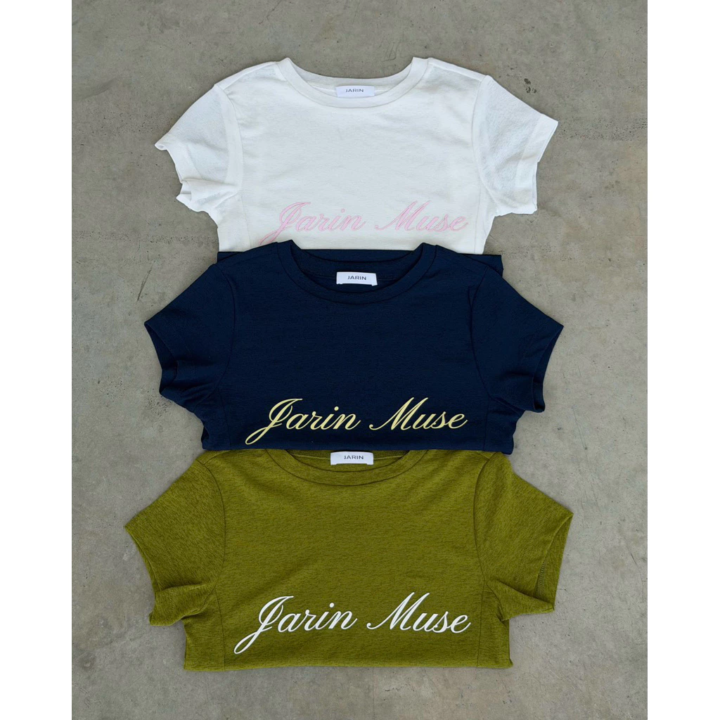 (พร้อมส่งทุกสี / ยกเว้น navy ) JARIN | BABY TEE ผ้าซีทรูยืด
