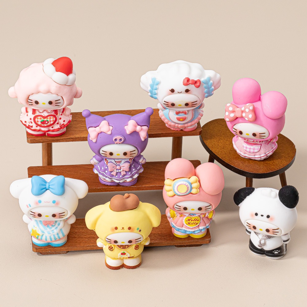 พร้อมส่ง ของตกแต่ง สะสม DIY เหมียวซานริ (1 SET 8 ตัว)