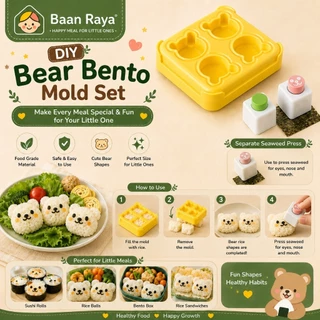 🐻🍙รวมอุปกรณ์แม่พิมพ์ข้าวปั้นเด็ก🍱เบนโตะ ซูชิ DIY Rice Mold Bento Sushi Maker Seaweed Cutter BLW Food Prep Baan Raya