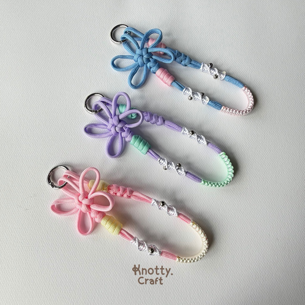 Knotty.Craft - Flower Phone Strap สายคล้องโทรศัพท์ จากเชือกพาราคอร์ด *อ่านรายละเอียดให้ครบถ้วนก่อนสั่งซื้อ*