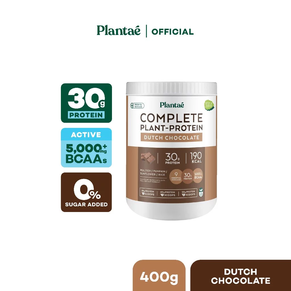 Plantae Complete Plant Protein: Active BCAAS Dutch Chocolate & Original Thai Tea โปรตีนพืช ขนาด 400 กรัม