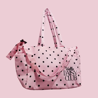 Hello Daisy- Brownie bag สะพายครอสได้ สีดำ-ชมพู กระเป๋าแบรนด์ไทยสายสะพายนุ่มนิ่ม