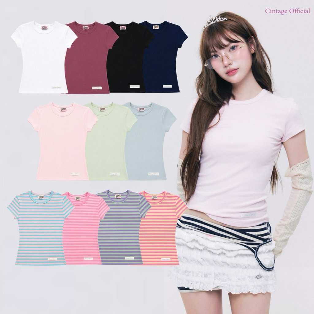 Cintage♡ CT2215 แขนสั้นคอกลมcrush3296