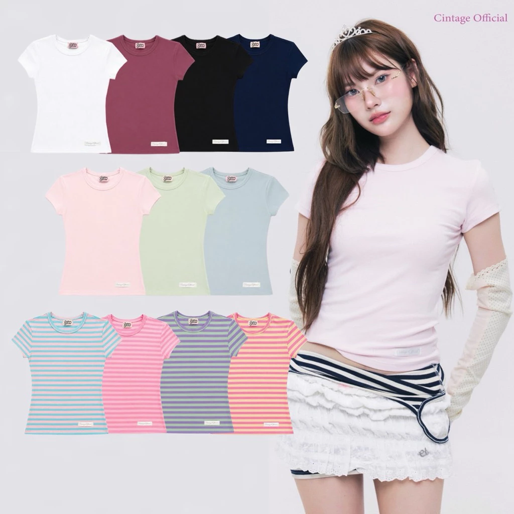 Cintage♡ CT2215 แขนสั้นคอกลมcrush3296 🎀