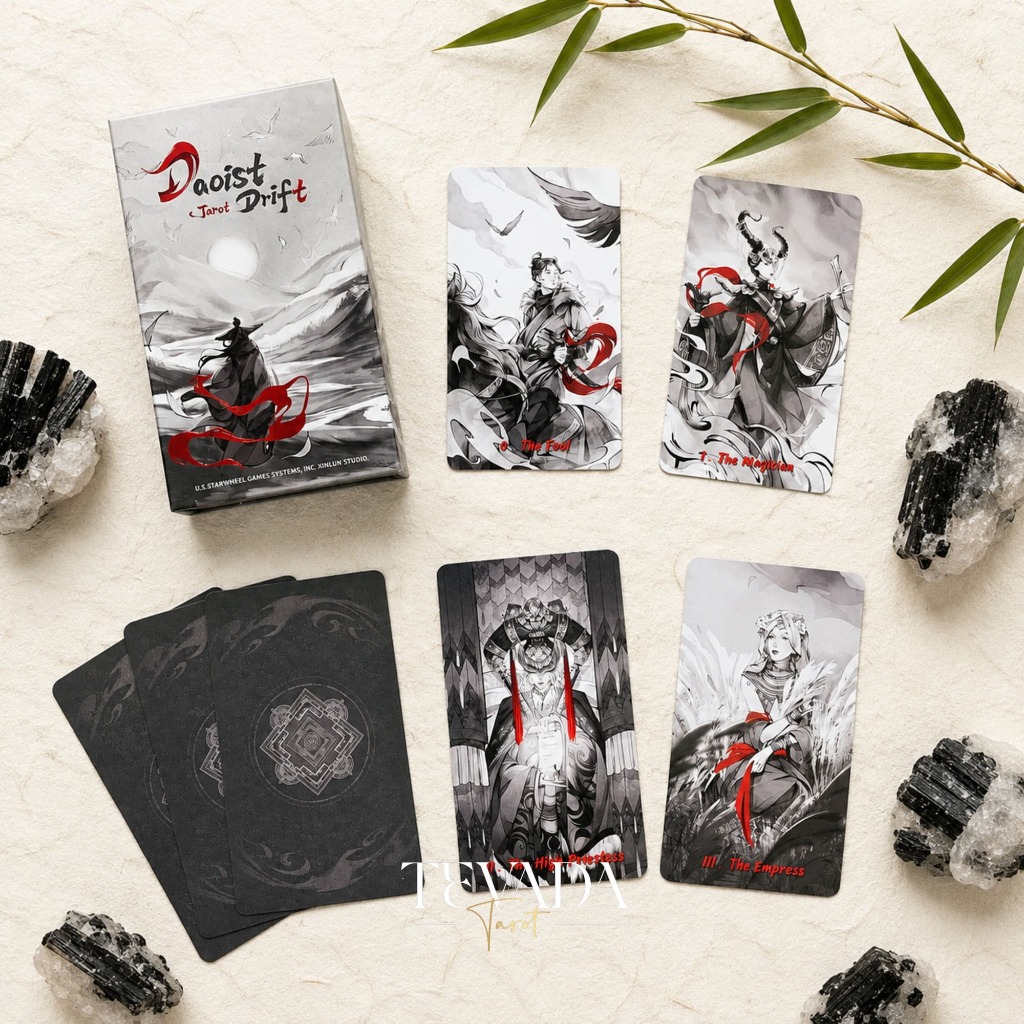 ไพ่ยิปซี ไพ่ทาโรต์ของแท้ ไพ่ทาโร่ Daoist Drift Tarot จีนโบราณ ขาวดำ ปรัชญาเต๋า พร้อมส่ง