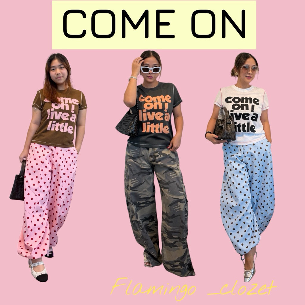 เสื้อยืดกึ่งครอป Come on thin slub tee