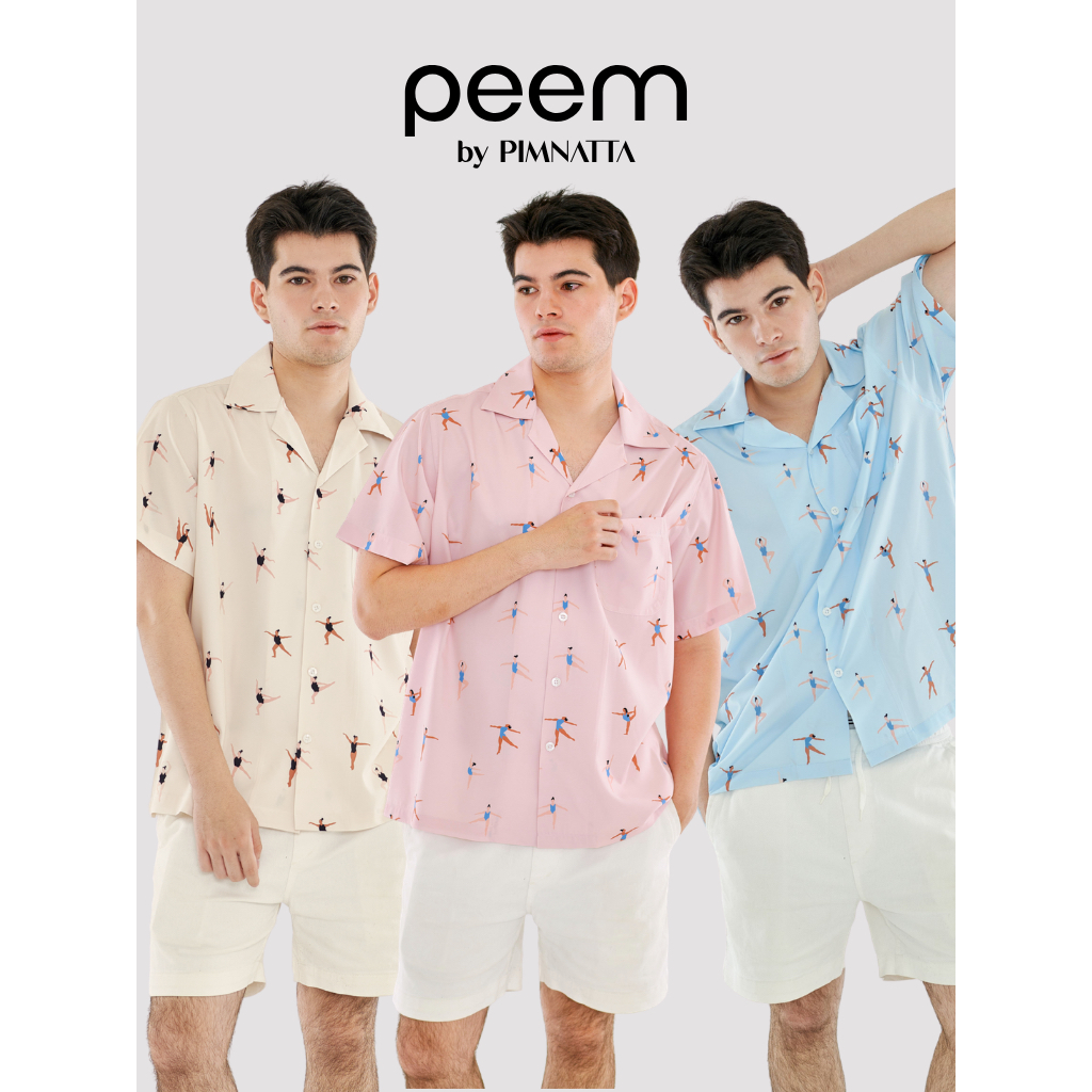 peem by pimnatta | เสื้อเชิ้ตผู้ชาย เสื้อเชิ้ต แมทช์เป็นเซตได้ | ผ้าพิมพ์ลาย ครบเซ็ต พ่อ แม่ ลูก