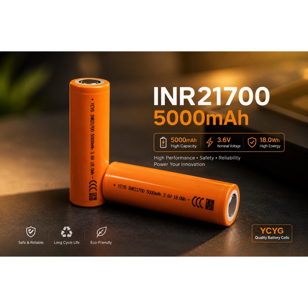แบตเตอรี่ ลิเธียมฟอสเฟส 21700 5000mAh 3.7V แบตเตอรี่ความจุสูง 50E li-ion Battery