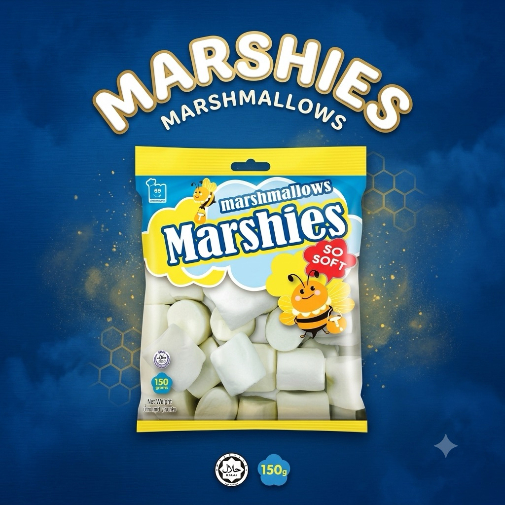 [พร้อมส่ง] Marshies มาร์ชแมลโลว์ 150g มาร์ชี่ส์ นุ่มหนึบ สำหรับย่างไฟ ชงกาแฟ ตกแต่งขนม เบเกอรี่