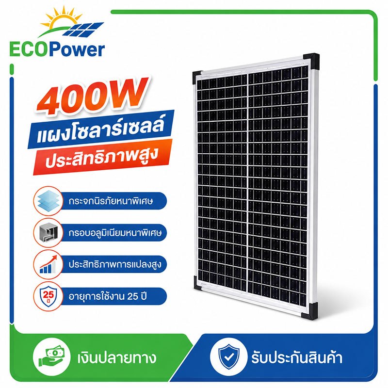 แผงโซล่าเซลล์ 12v ชุดแผงโซลาร์เซลล์ 400W พร้อมคอนโทรลเลอร์ 30A โซล่าชาร์จเจอร์ กระจกนิรภัย ปี สำหรับบ้านรถแคมป์