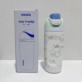 Owala FreeSip ขวดน้ำ Cinnamoroll รุ่นลิมิเต็ด Sanrio คอลแลบ ไร้สาร BPA 16oz พร้อมหลอดในตัว ของแท้ 100%