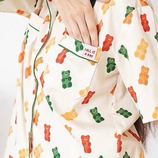 Jelly bear autumn set แขนสั้น ขายาว ชุดนอนโนบรา Call it a day