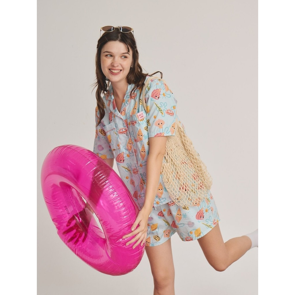 Under the sea summer set แขนสั้น ขาสั้น ชุดนอนโนบรา Call it a day