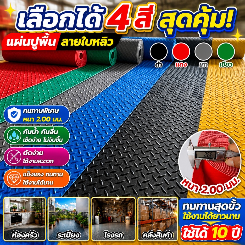 COD แผ๋นปูพื้น แผ่นยางกันลื่น กว้าง120/150CM*5/10พรม พรมปูพื้น แผ่นกันลื่น แผ่นยางปูพื้น พรมดักฝึ่นกันลื่น กระเบื้องยาง