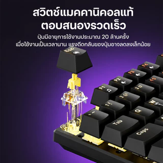 Rapoo GK500 คีย์บอร์ดเกมมิ่ง Mechanical RGB ไฟ Backlit 87/104 ปุ่ม Anti-Ghosting 26-Key Plug & Play สำหรับเล่นเกมและทำงา