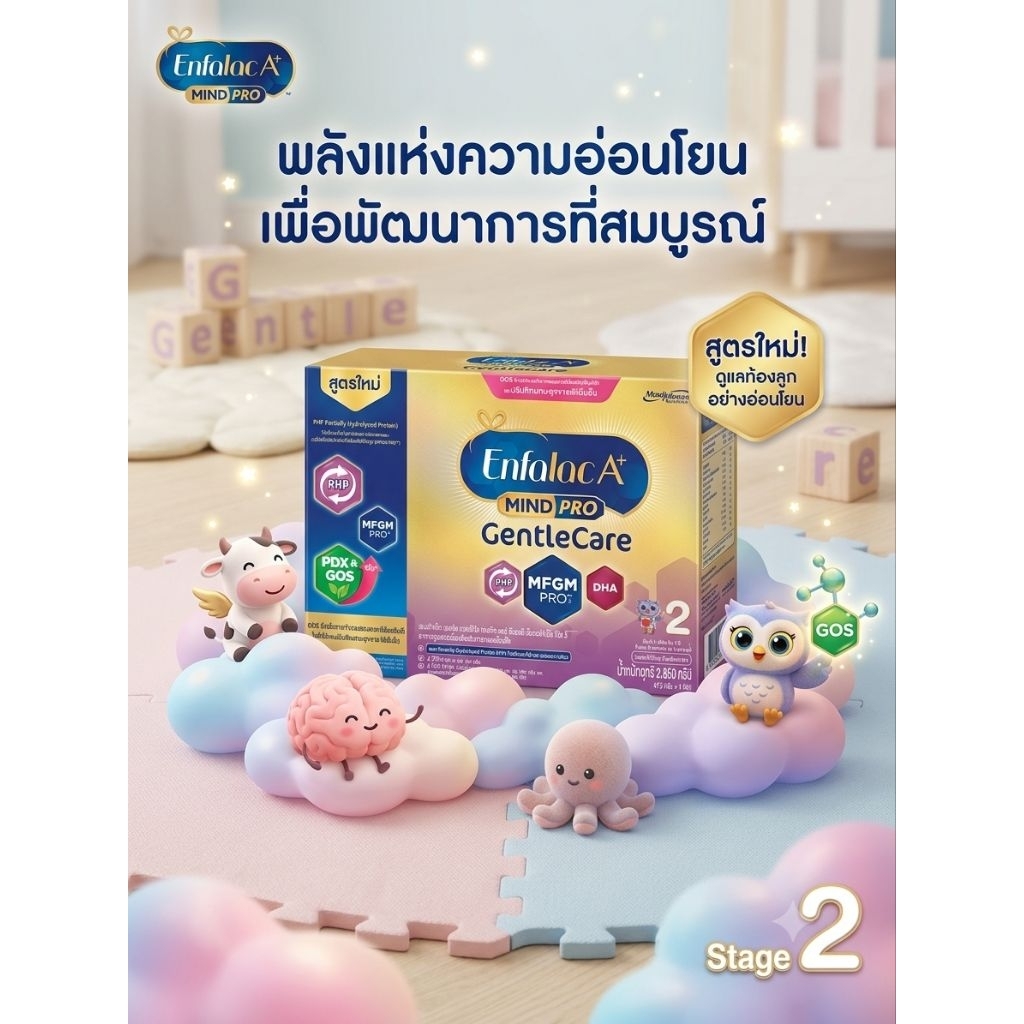 นมผง Enfalac A+ mindpro สูตร2 ปริมาณ 2850กรัม