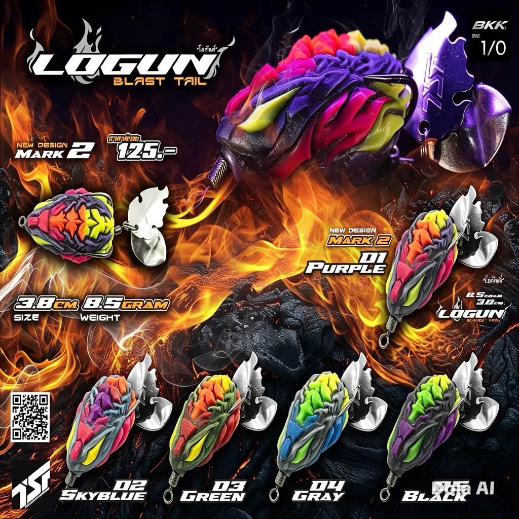 เหยื่อปลอม LOGUN 2025 โลกันต์ TSF 5 สี น้ำหนัก 8.5 กรัม by.น้าตุ้ม TSF+ ปลากัดติดง่าย(กบยางปลาช่อน)