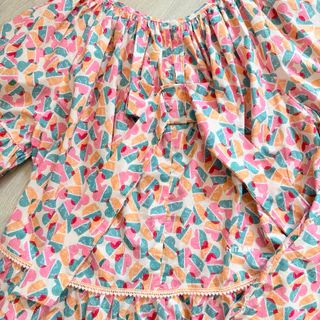NITAAN 🌊(50)BE BEACH SET เซตเสื้อโอเวอร์ไซด์แต่งโบว์หลัง ผ้าคอตตอน 100% คู่กางเกง สามส่วน สวยมากค่า