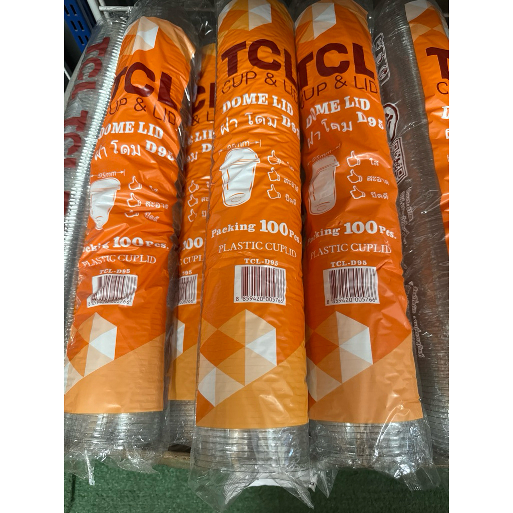 สุ่มยี่ห้อ 100 ใบ D-95 ฝาโดมเจาะ ปาก 95 มม. บรรจุ 100 ใบ ฝาแก้วสุ่มยี่ห้อ