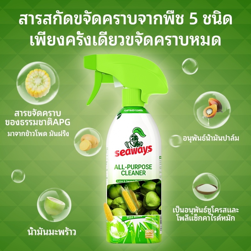Seaways น้ํายาทําความสะอาดอเนกประสงค์ โฟมสเปรย์ ตู้เย็น เตาอบ เฟอร์นิเจอร์ไมโครเวฟ น้ํายาทําความสะอา