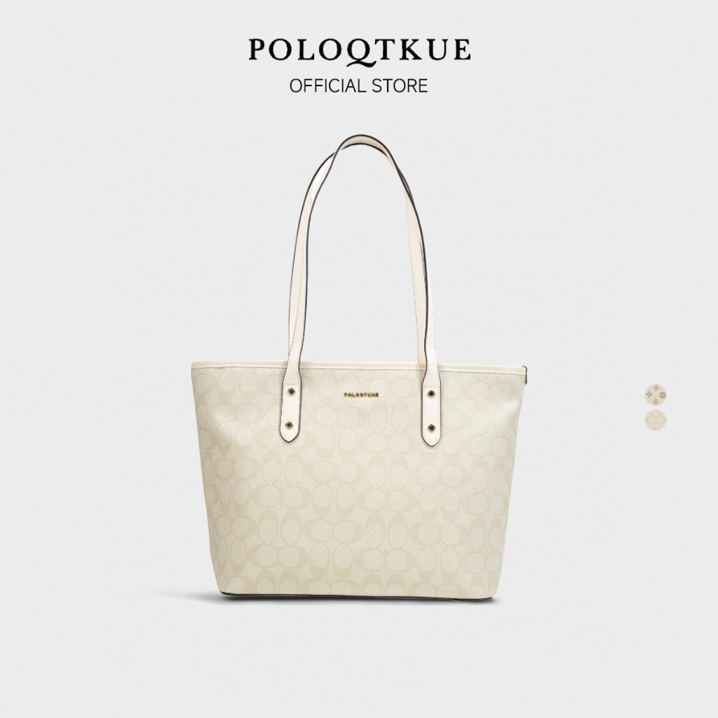 POLOQTKUE กระเป๋าโท้ท กระเป๋าโท้ทสำหรับช้อปปิ้ง กระเป๋าสะพายไหล่ สำหรับชีวิตประจำวันทำงานเดินทาง