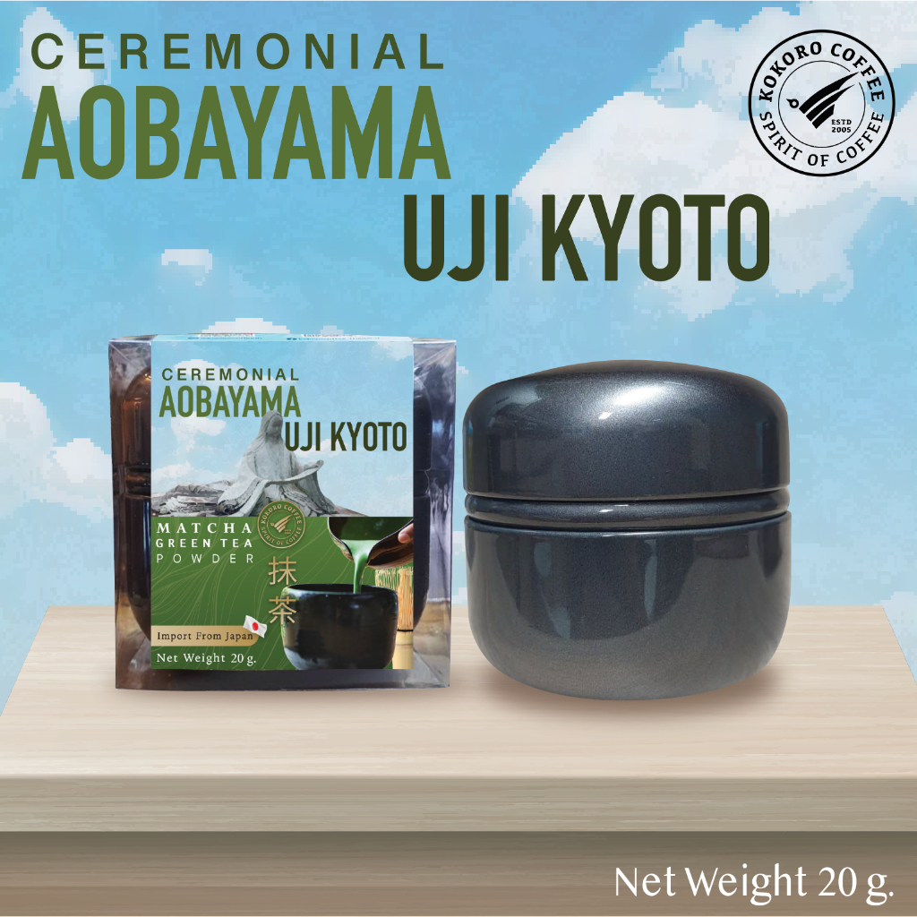 AOBAYAMA CEREMONIAL GRADE MATCHA ผงชงชาเขียวมัทฉะสำเร็จรูปเกรดพิธีการ จากญี่ปุ่น เเท้ 100%