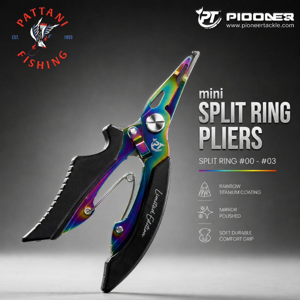 Pioneer Mini Split Ring Pliers คีมปลดห่วงสปริง คีมแยก Split Ring #00-#03 Rainbow Titanium Coating