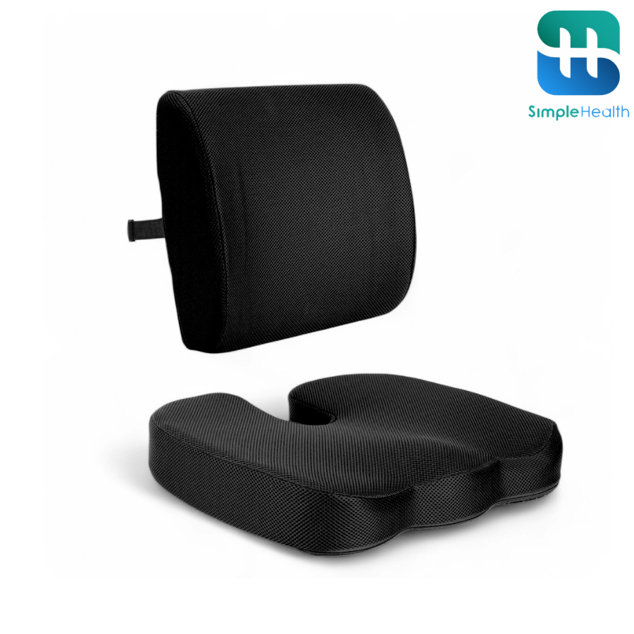 Simplecare เบาะรองนั่งเพื่อสุขภาพพ seat cushion เบาะรองหลัง ลดแรงกดก้น เมมโมรี่โฟม สำหรับเก้าอี้ทำงาน