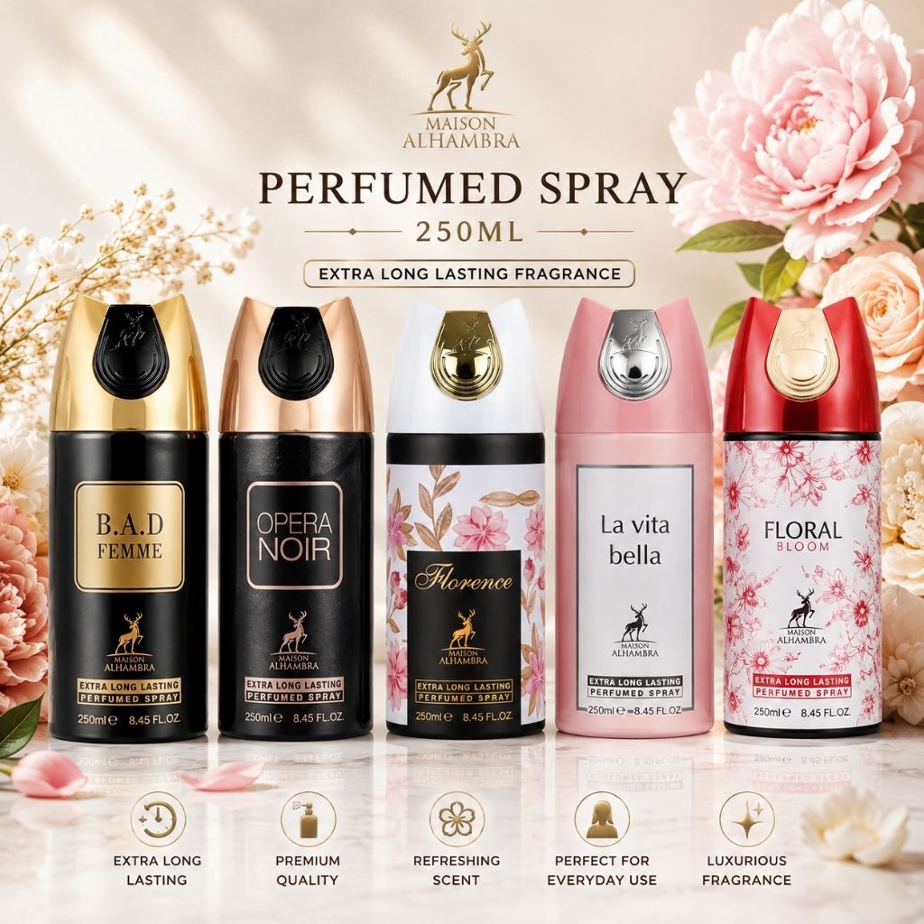 สเปรย์น้ำหอมสำหรับผิวกาย 6 กลิ่นขนาด 250 ML Maison Alhambra