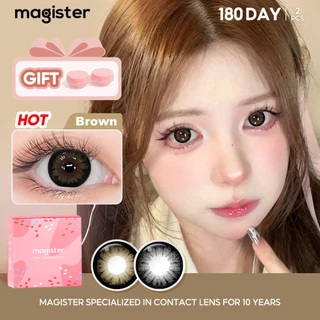ส่งไวจากไทย Magister Realcon คอนแทคเลนส์สีดำ/คอนแทคเลนส์สีน้ำตาล เอฟเฟกต์ตาโตเกินจริง 14.5มม(2 ชิ้น/คู่)