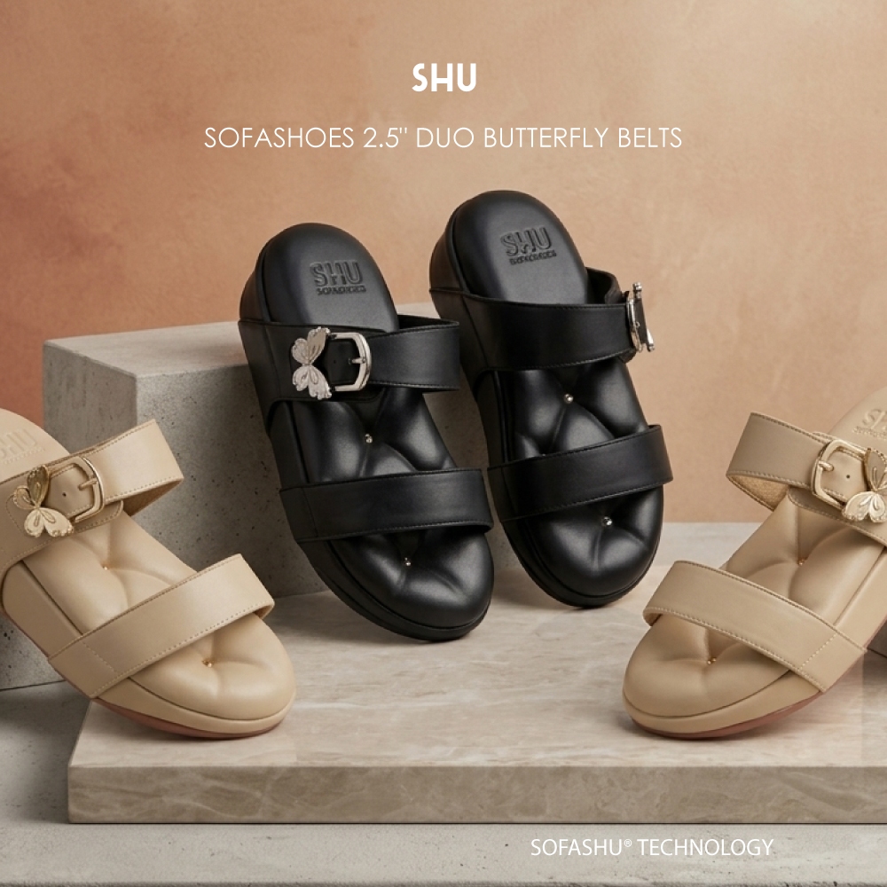 [ราคาพิเศษ เฉพาะ 9.9] SHU SOFASHOES 2.5" DUO BUTTERFLY BELTS รองเท้า