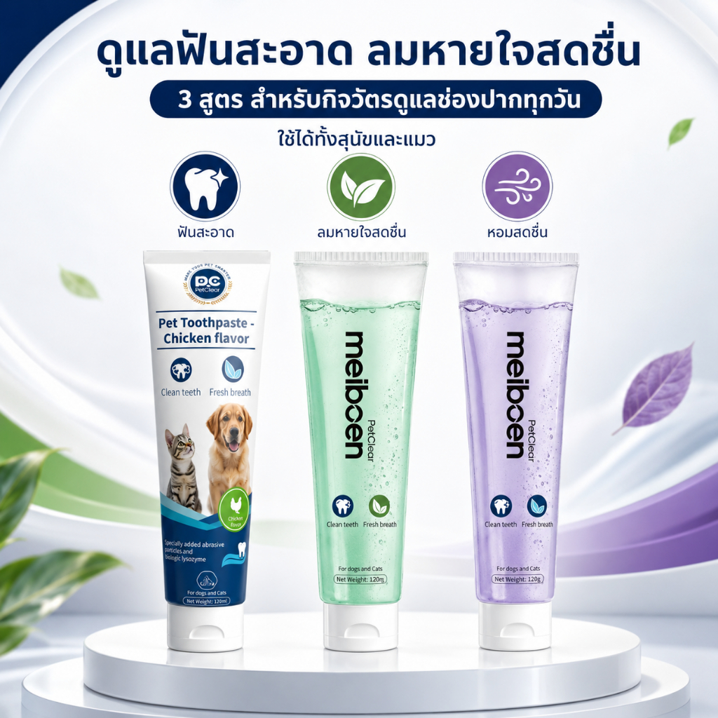Pet Toothpaste ยาสีฟันหมาแมว รสไก่ ใช้ได้ทั้งสุนัขและแมว ดูแลช่องปากทุกวัน
