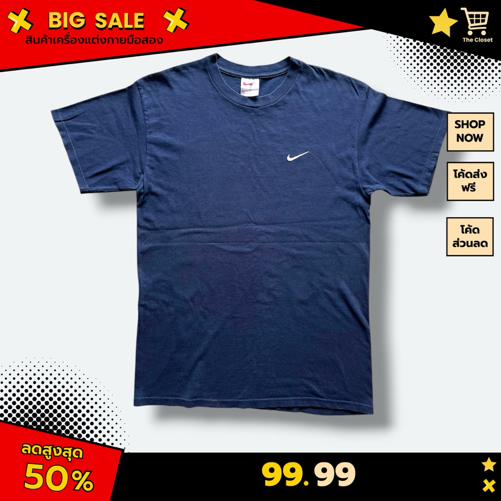 VINTAGE NIKE 90s T-SHIRT (MADE IN USA) เสื้อยืดวินเทจไนกี้ ยุค 90 มือสอง สภาพดี ไซส์ M