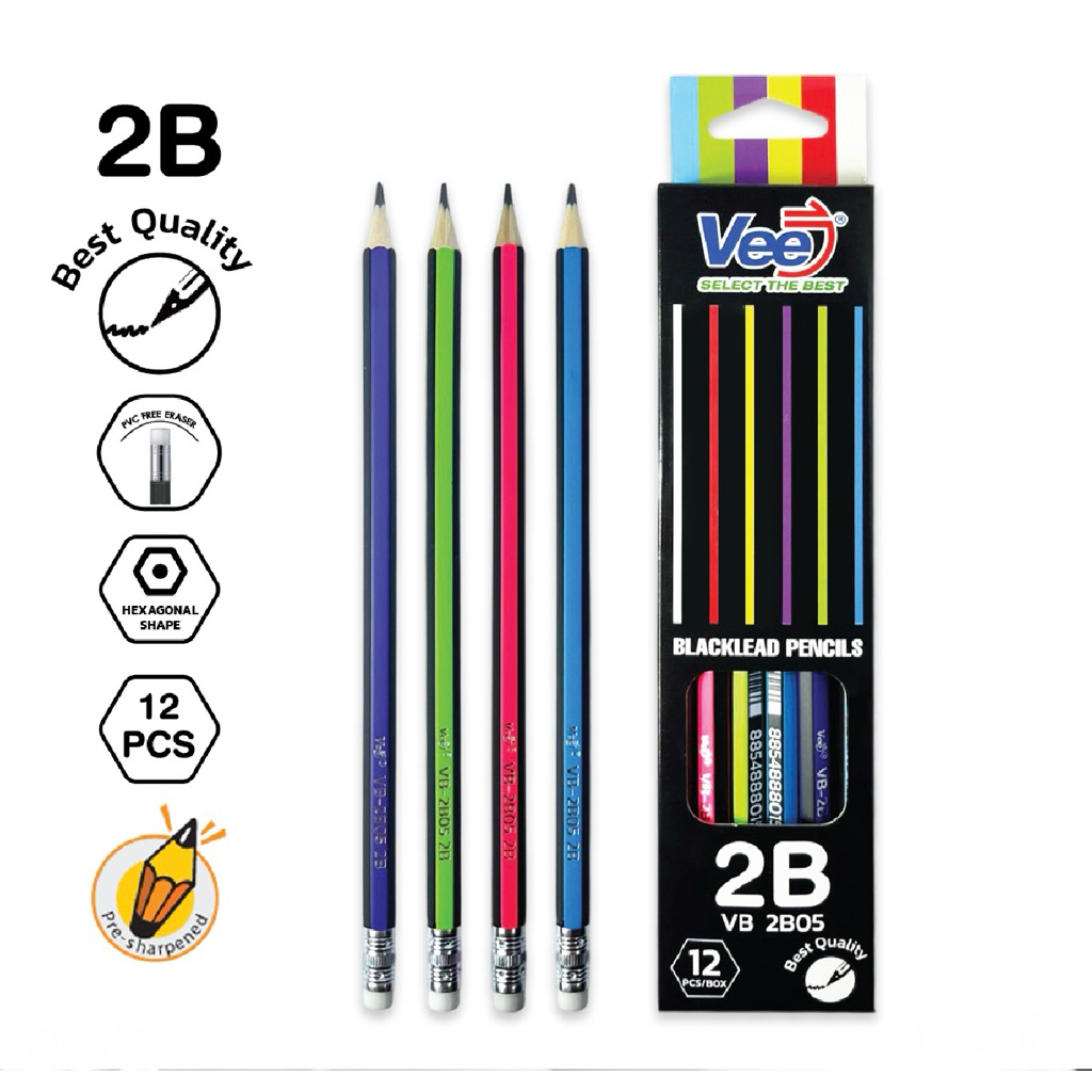 VB-2B05-12 ดินสอไม้ 2B (12แท่ง)