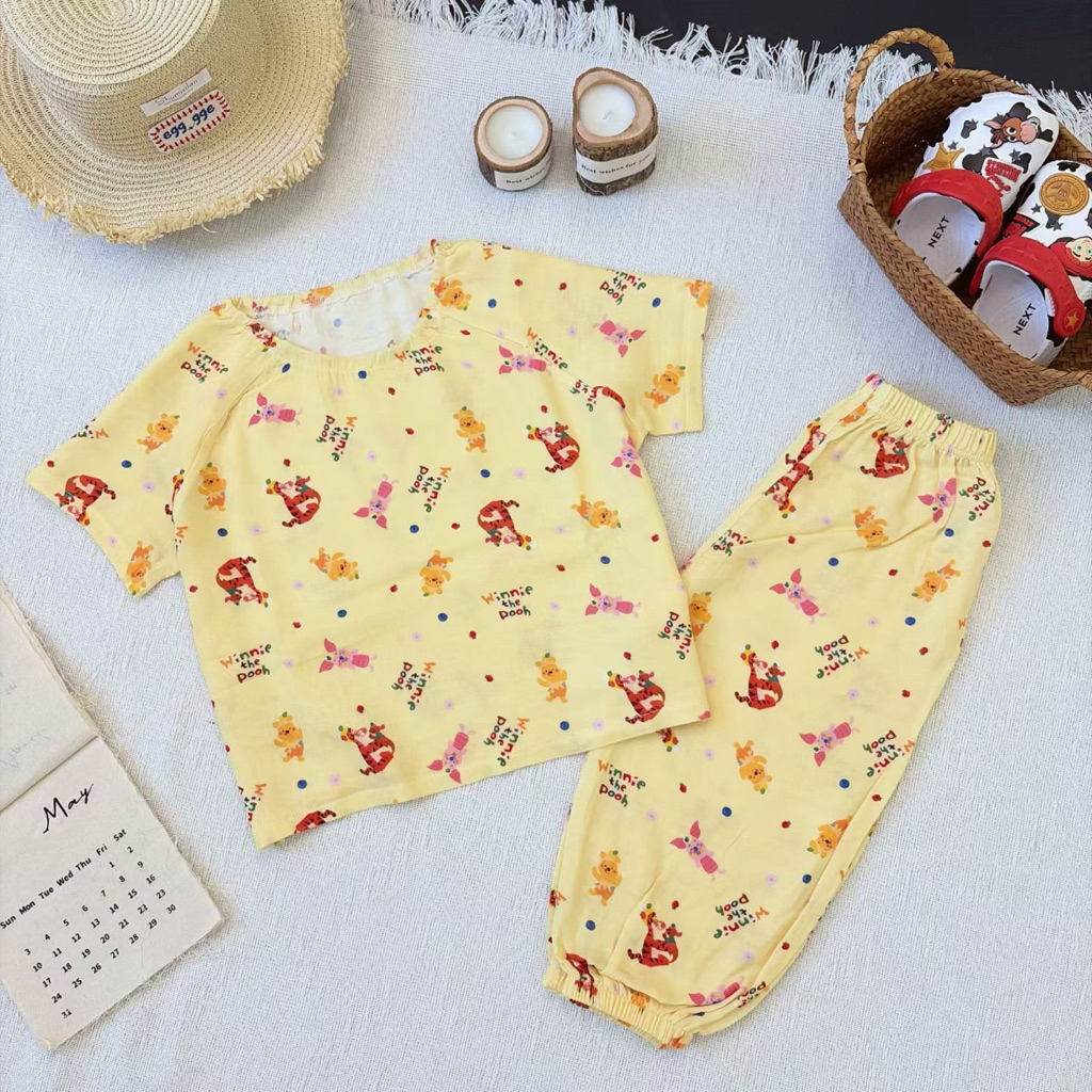 ชุดเด็ก ผ้าใยไผ่ Bamboo Set เสื้อ+กางเกง ผ้านุ่มพิเศษ ใส่สบาย เหมาะสำหรับเด็กขี้ร้อน