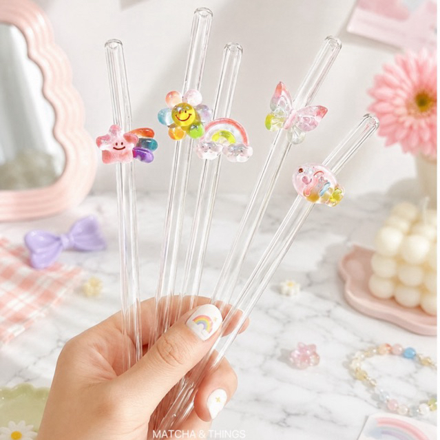 หลอดแก้วสายรุ้ง | Rainbow Glass Straw Collection