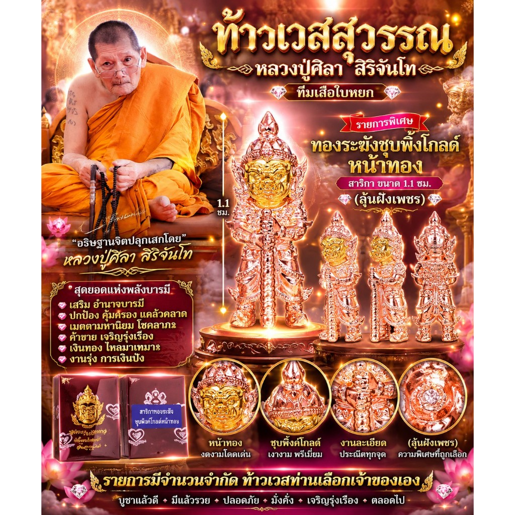 ทองระฆังชุบพิ้งโกลดิ์ (ซีนเดิม) สาริกา หน้าทอง