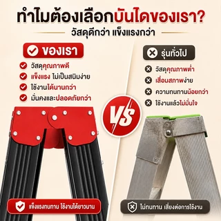 บันได บันไดพับได้ บันไดอลูมิเนียม 3 ชั้น 7 ขั้น บันไดทรงA บันไดพับได้อลูมเนียม ไม่สั่นง่าย