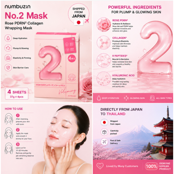 numbuzin No.2 Deep Clean Sheet Mask 4pcs (1 Box) | Pore Care