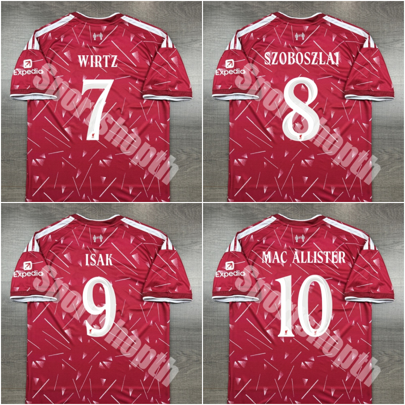 [แฟนบอล] - เสื้อฟุตบอล sิIวoร์wูล Home เหย้า 2026/27 font สโมสร 7 WIRTZ 8 SZOBOSZLAI 9 ISAK 10 MAC ALLISTER