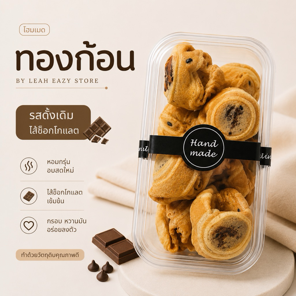 ขนมทองก้อนโฮมเมด (แบบกล่อง 8 ชิ้น)