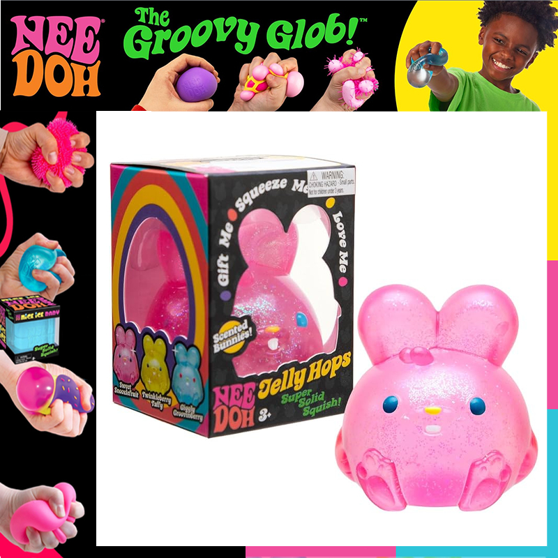 Schylling NeeDoh Jelly Hops Fidget Stress Relief Toy Squeeze Bunny Sensory Toy Anxiety Relief