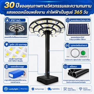 KKSKY ไฟโซล่าเซลล์ UFO ไฟถนนยูเอฟโอ Solar Light ทรงกลม 90000000W LED พลังงานแสงอาทิตย์ IP65 ป้องกันฟ้าผ่า กันน้ำ