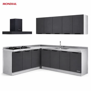 Mondial สีเทา เคาเตอร์ครัว 304 สแตนเลส ตู้อ่างล้างจาน ตู้ซิ้งล้างจาน kitchen cabinet 80CM/100CM ตู้เก็บของสแตนเล