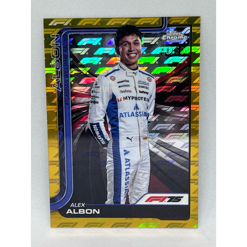 การ์ด F1 Topps Chrome F1 2025 Alex Albon Gold F1 Logo /50