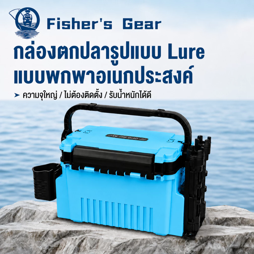 กล่องใส่เหยื่อปลอม 2ชั้น รองรับน้ำหนัก300kg กล่องใส่เหยื่อ อเนกประสงค์ แบบพกพา อเนกประสงค์ อุปกรณ์ตกปลา กล่องใส่เหยื่อปล