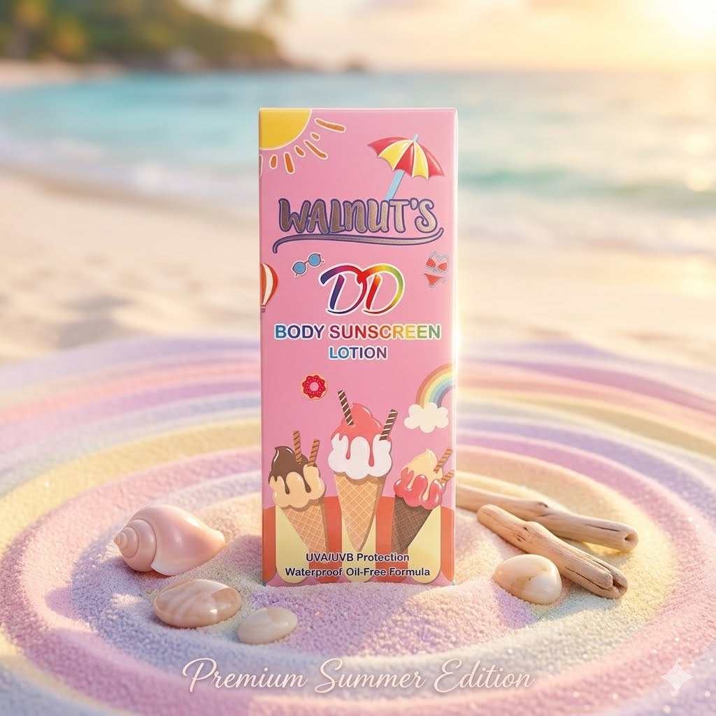 ดีดี ครีม วอลนัท WALNUT'S DD BODY SUNSCREEN LOTION SPF 50 PA+++(สีชมพู) 135 กรัม