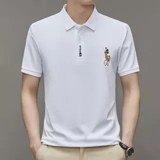 PROMAN เสื้อโปโลผู้ชายรุ่นใหม่ แขนสั้นสไตล์ลำลอง ทำจากผ้าฝ้ายแท้ ทรงหลวมใส่สบาย มีขนาดใหญ่ เหมาะใส่ในฤดูร้อน